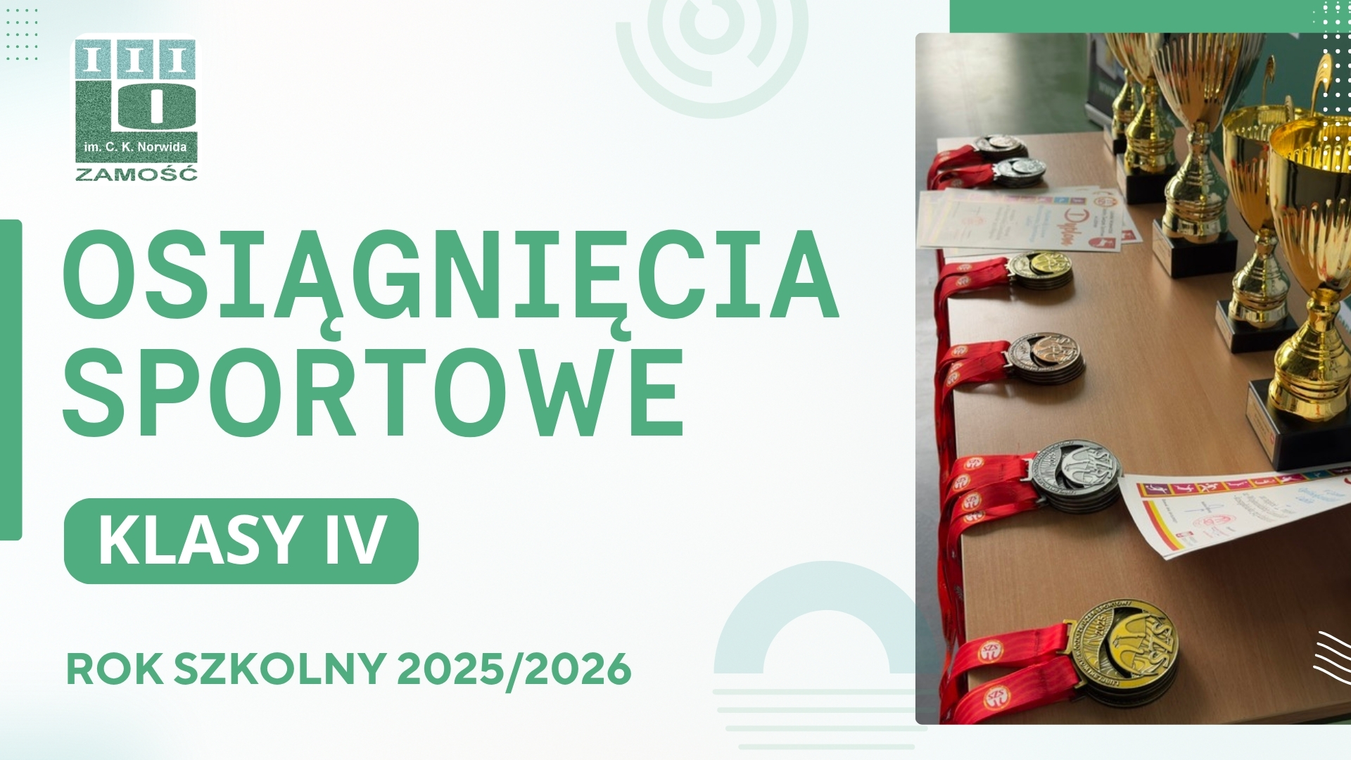 Osiągnięcia sportowe uczniów klas IV w roku szkolnym 2025/2026