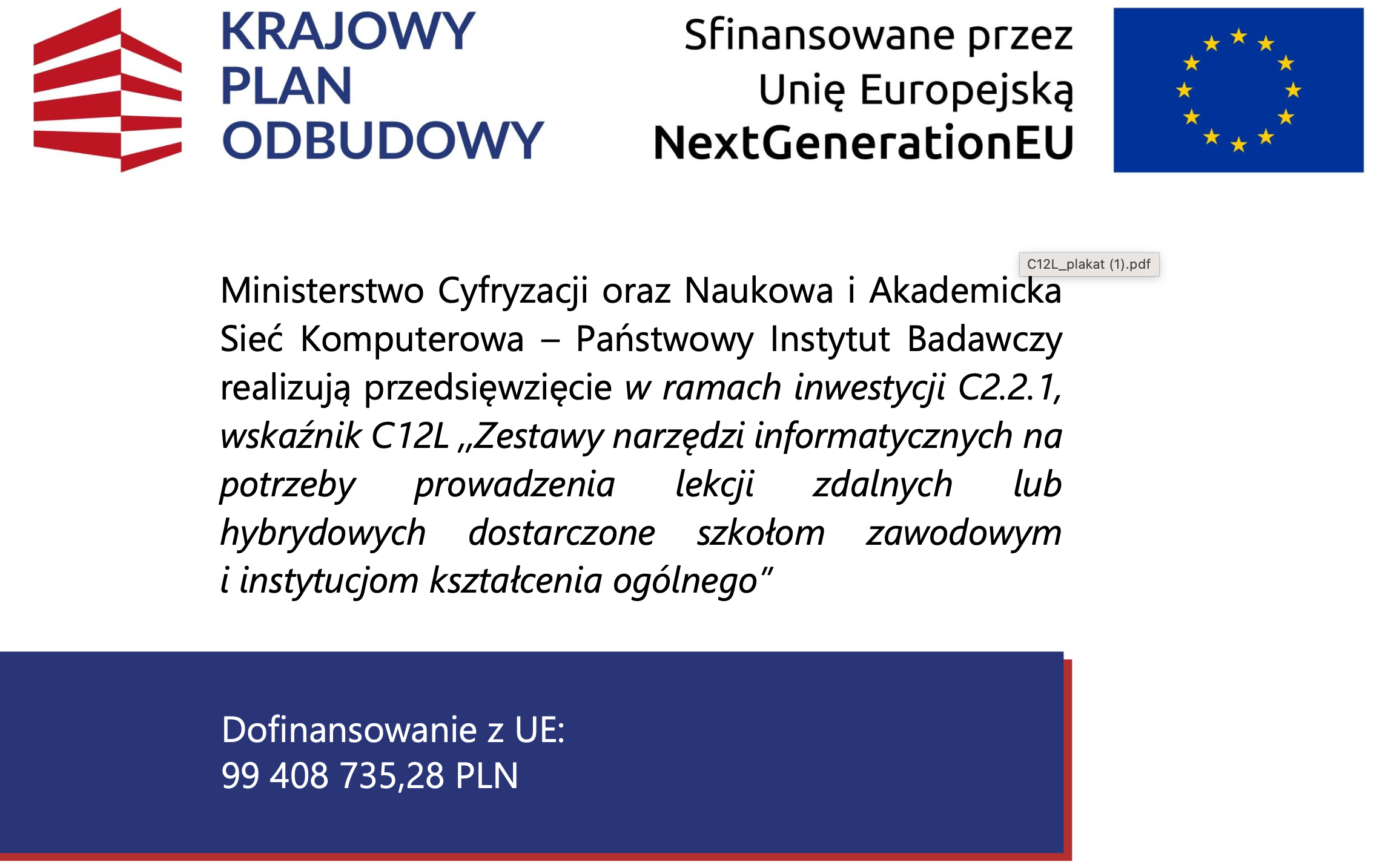 Sprzęt do nauczania zdalnego w ramach KPO