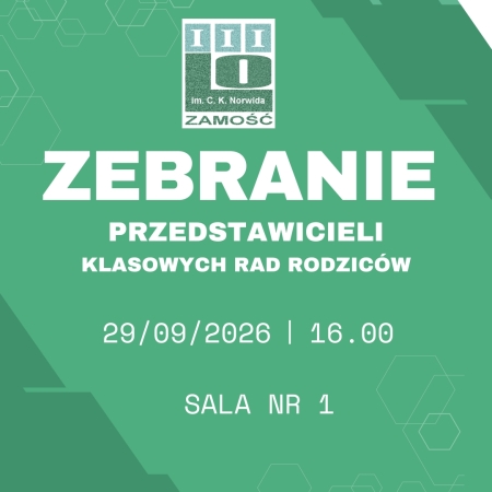 Zebranie przedstawicieli klasowych rad rodziców