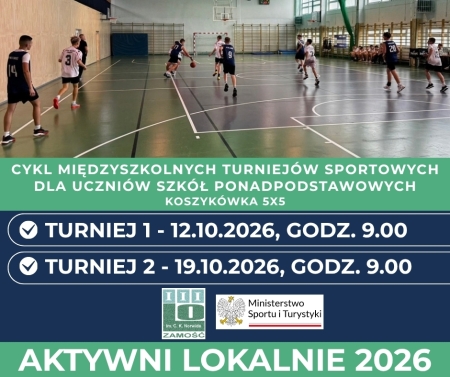 Turnieje koszykówki dla uczniów szkół ponadpodstawowych