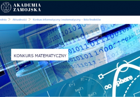 Laureaci Konkursu  Matematycznego organizowanego przez Akademię Zamojską