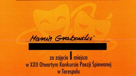 Marcin Grabowski – zwycięzca Konkursu Poezji Śpiewanej