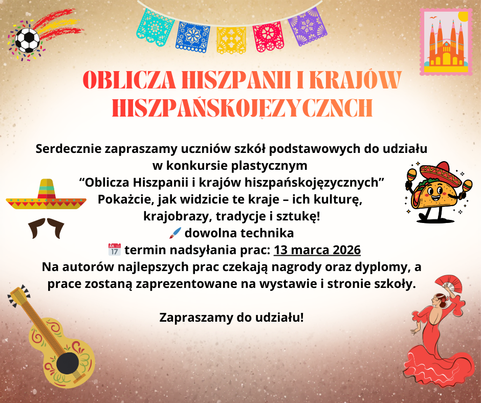 Konkurs językowy „OBLICZA HISZPANII I KRAJÓW HISZPAŃSKOJĘZYCZNYCH”